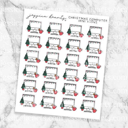 Christmas Computer Mini Icons - Jessica Hearts