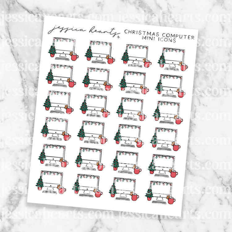 Christmas Computer Mini Icons - Jessica Hearts