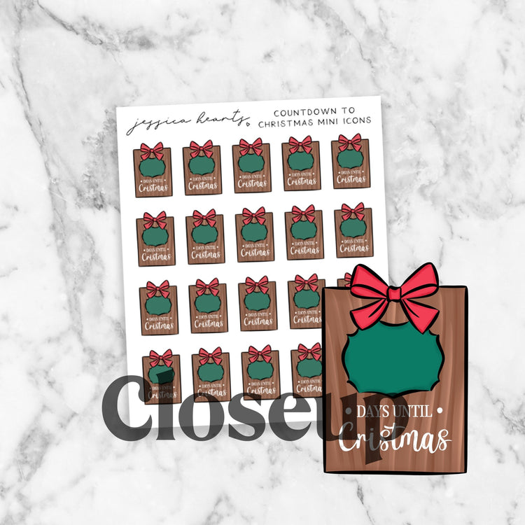 Countdown to Christmas Mini Icons - Jessica Hearts