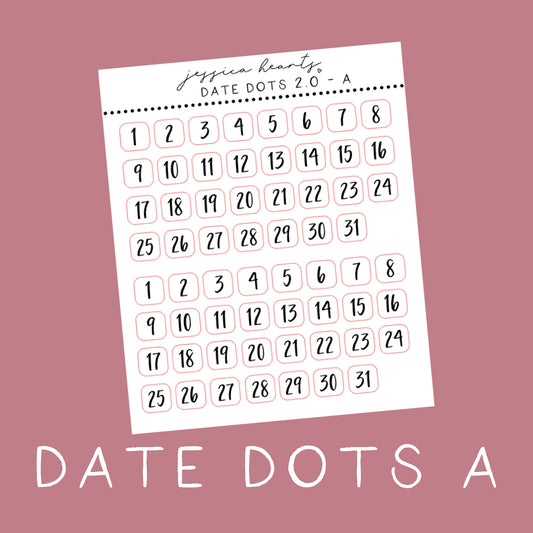 Foil Date Dot Stickers - A (Transparent)
