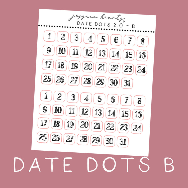 Foil Date Dot Stickers - B (Transparent)