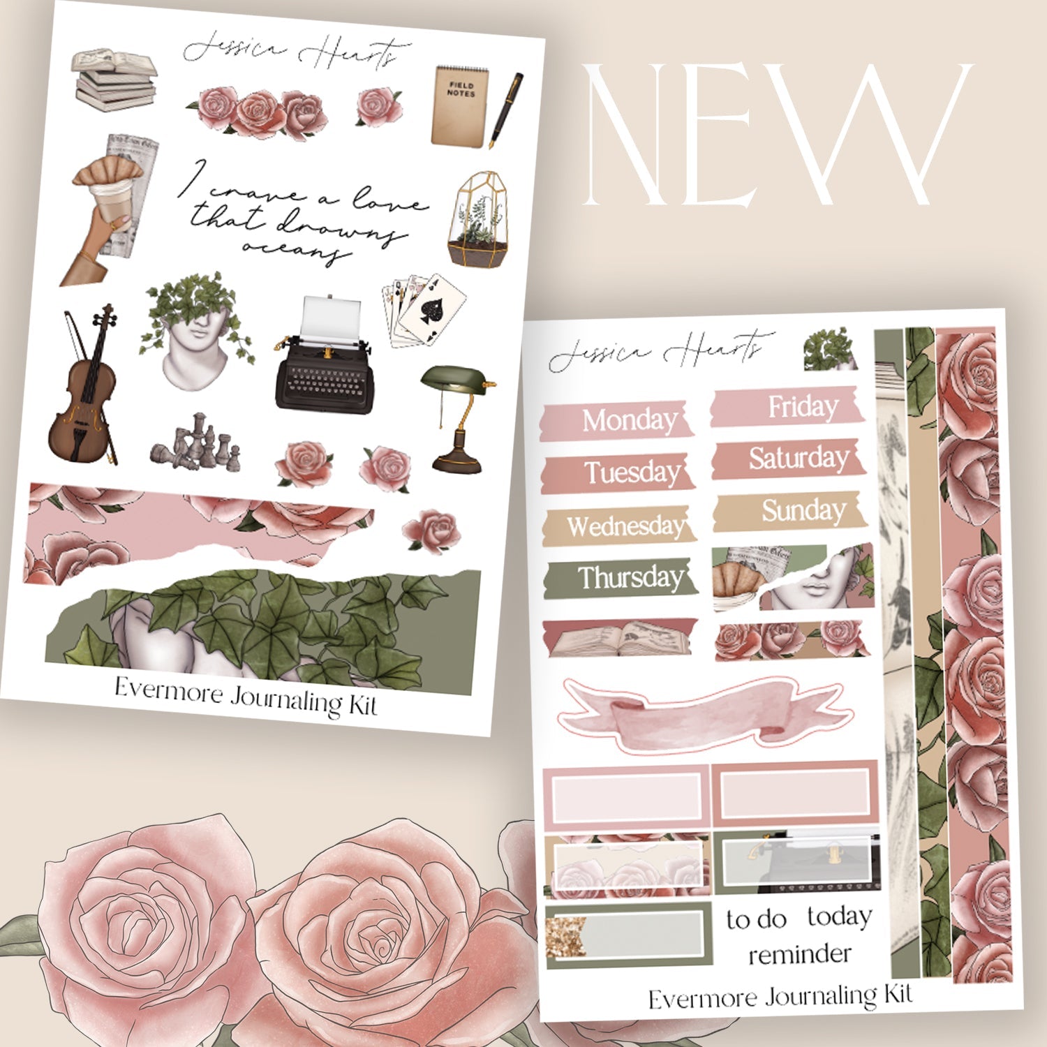 Evermore Journaling Kit - Jessica Hearts