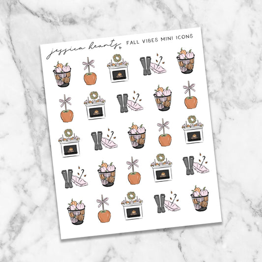 Fall Vibes Mini Icons - Jessica Hearts