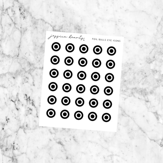 Foil Bulls eye Foil Icon Stickers (Transparent)
