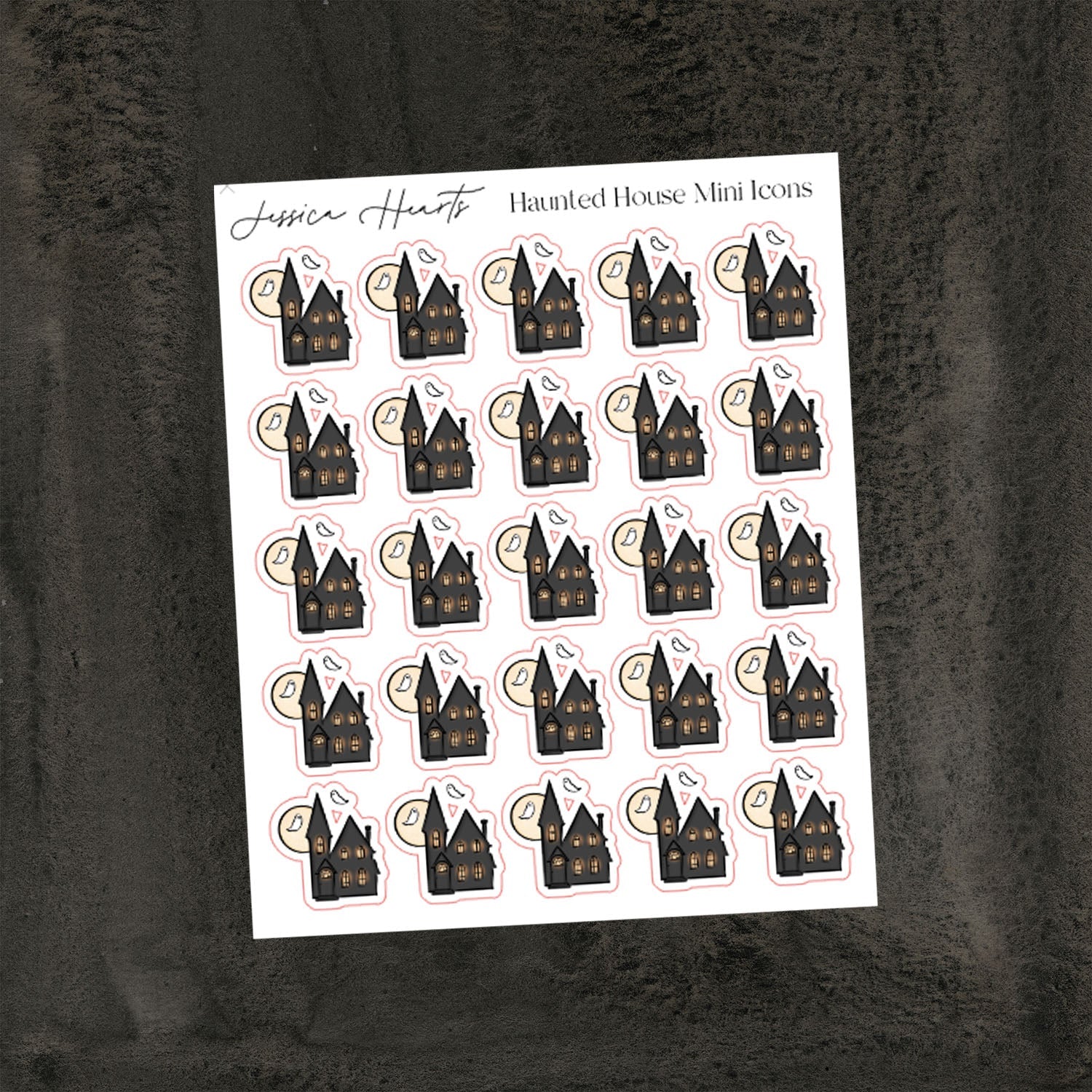 Haunted House Mini Icon Sticker Sheet - Jessica Hearts