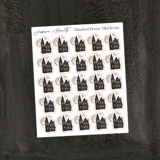 Haunted House Mini Icon Sticker Sheet - Jessica Hearts