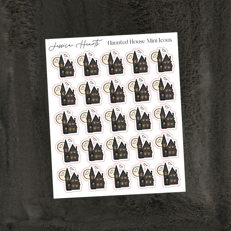 Haunted House Mini Icon Sticker Sheet - Jessica Hearts