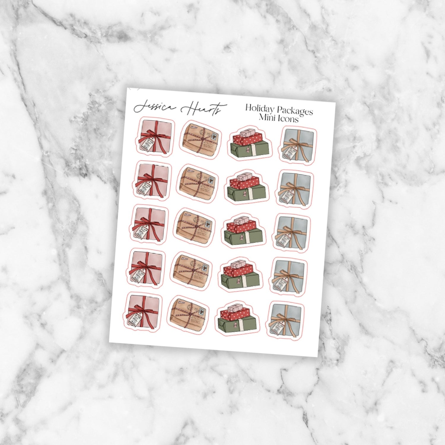 Holiday Packages Mini Icons - Jessica Hearts