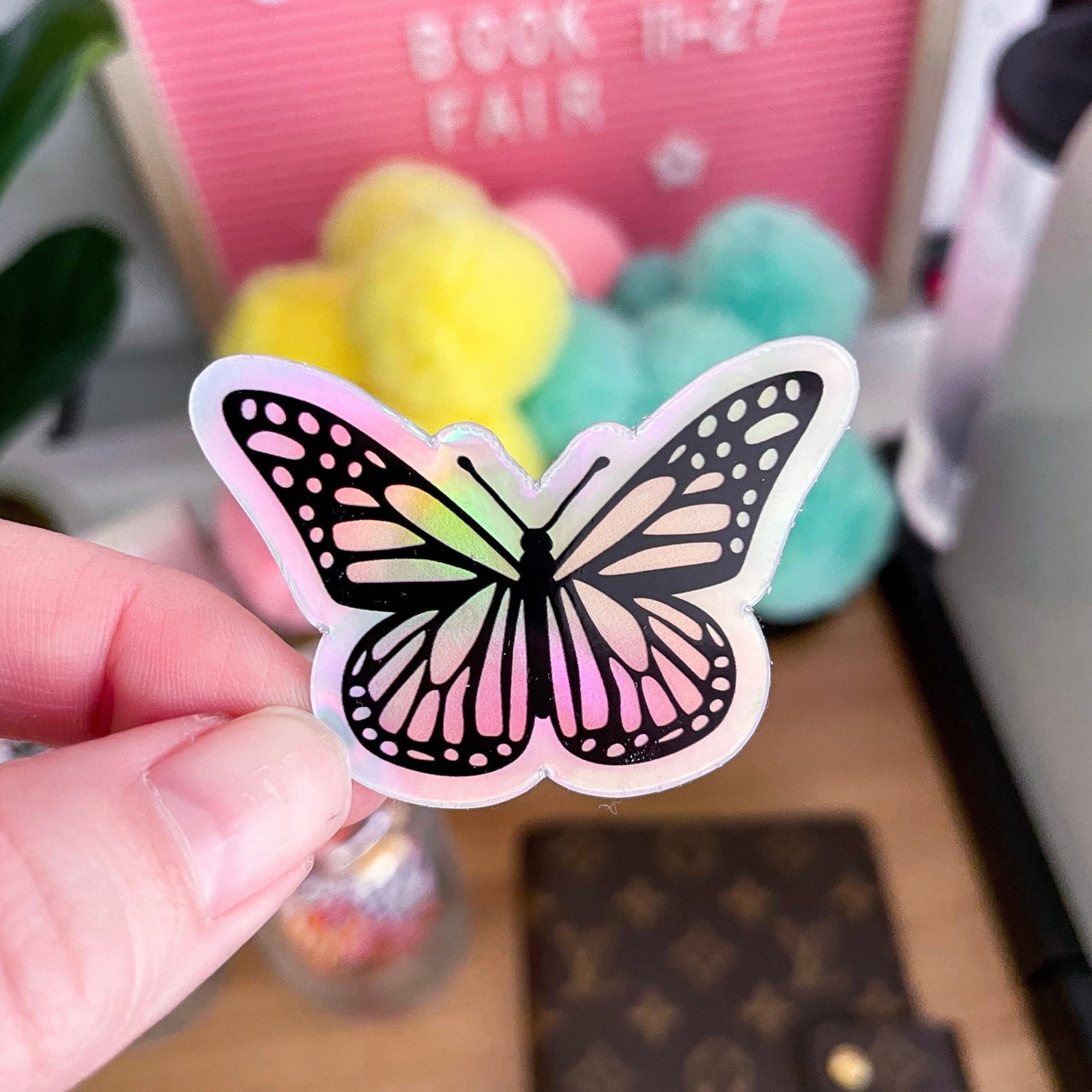 Holographic Butterfly Vinyl Sticker - Jessica Hearts