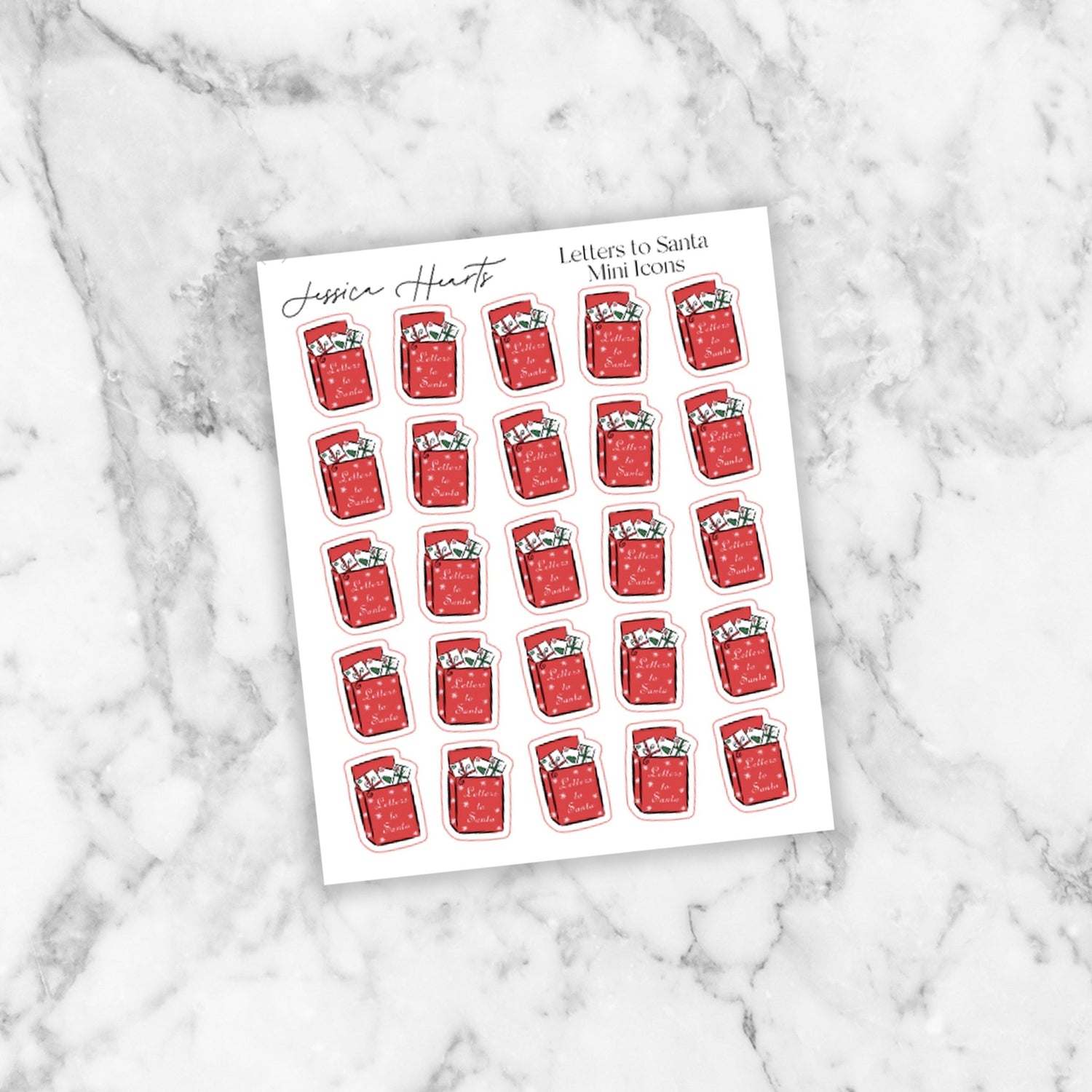 Letters to Santa Mini Icons - Jessica Hearts