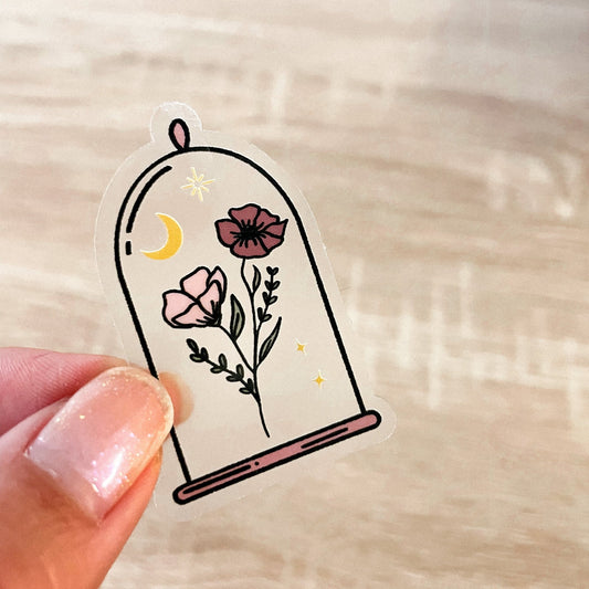 Midnight Bell Jar Clear Vinyl Sticker - Jessica Hearts