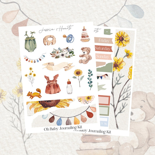Oh Baby Journaling Kit - Jessica Hearts