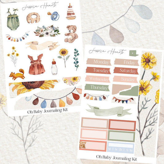 Oh Baby Journaling Kit - Jessica Hearts