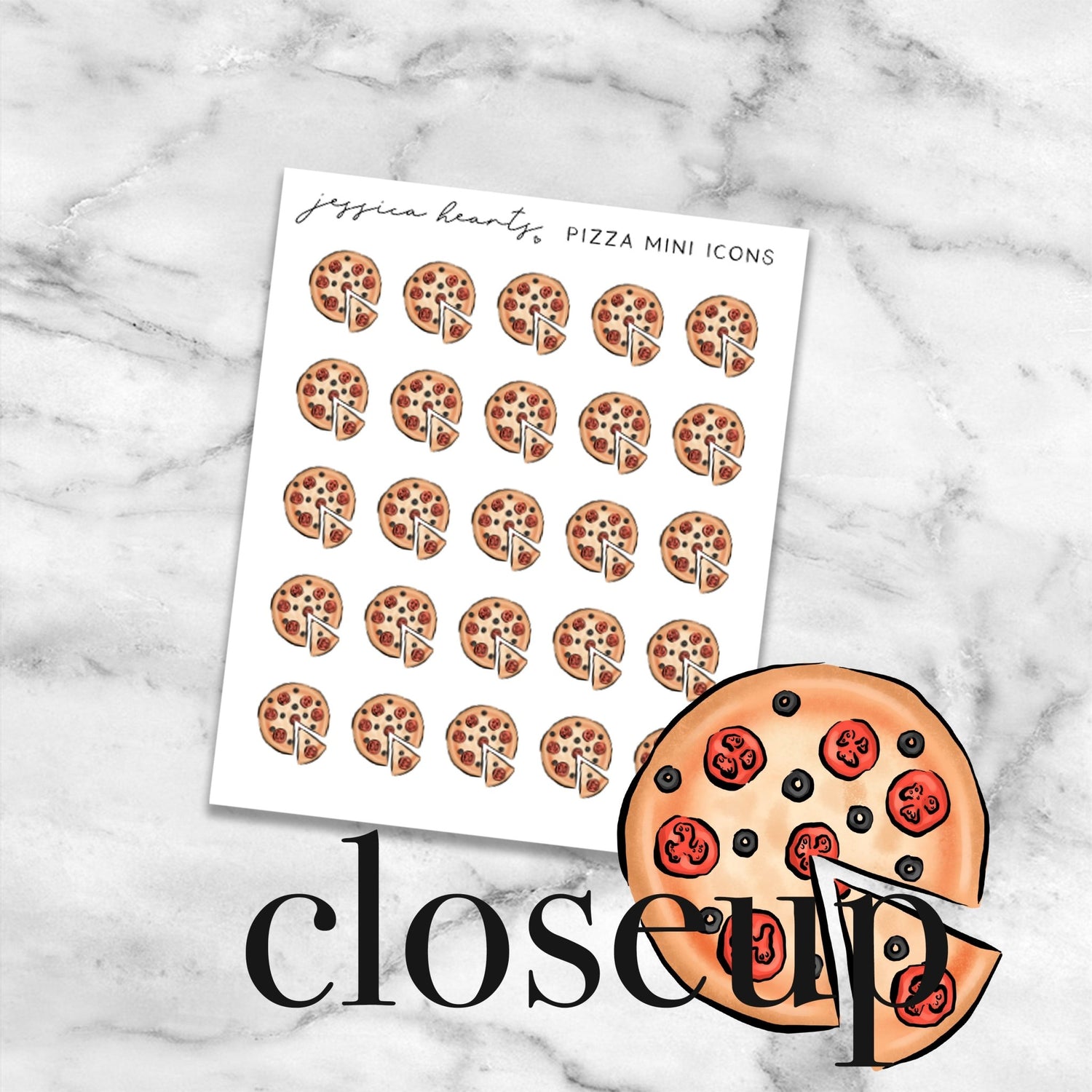 Pizza Mini Icons - Jessica Hearts