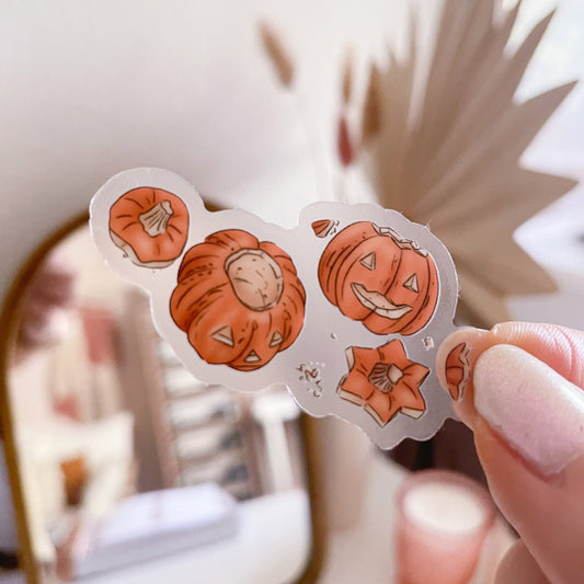 Pumpkin Carving Vinyl Sticker - Jessica Hearts
