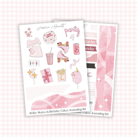 Roller Skates & Birthday Cakes Journaling Kit - Jessica Hearts