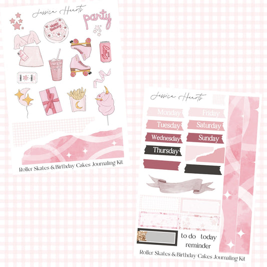 Roller Skates & Birthday Cakes Journaling Kit - Jessica Hearts