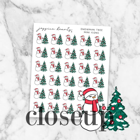 Snowman Trees Mini Icons - Jessica Hearts