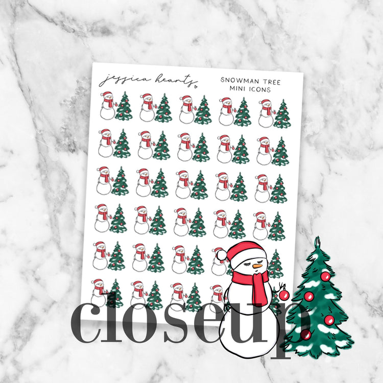 Snowman Trees Mini Icons - Jessica Hearts