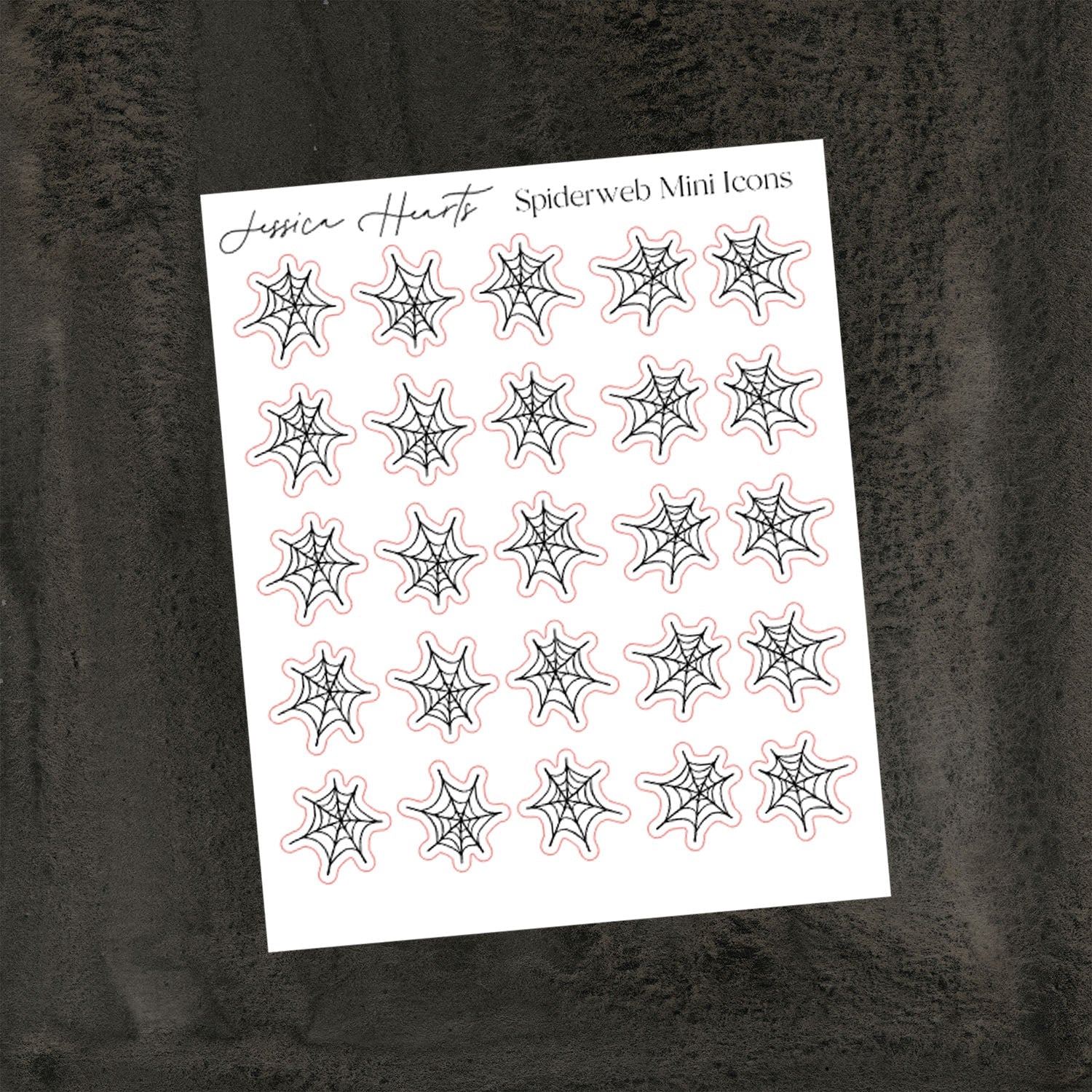 Spiderweb Mini Icon Sticker Sheet - Jessica Hearts