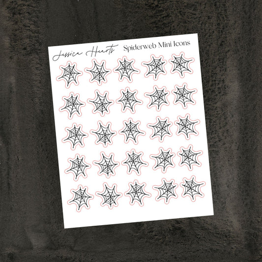 Spiderweb Mini Icon Sticker Sheet - Jessica Hearts