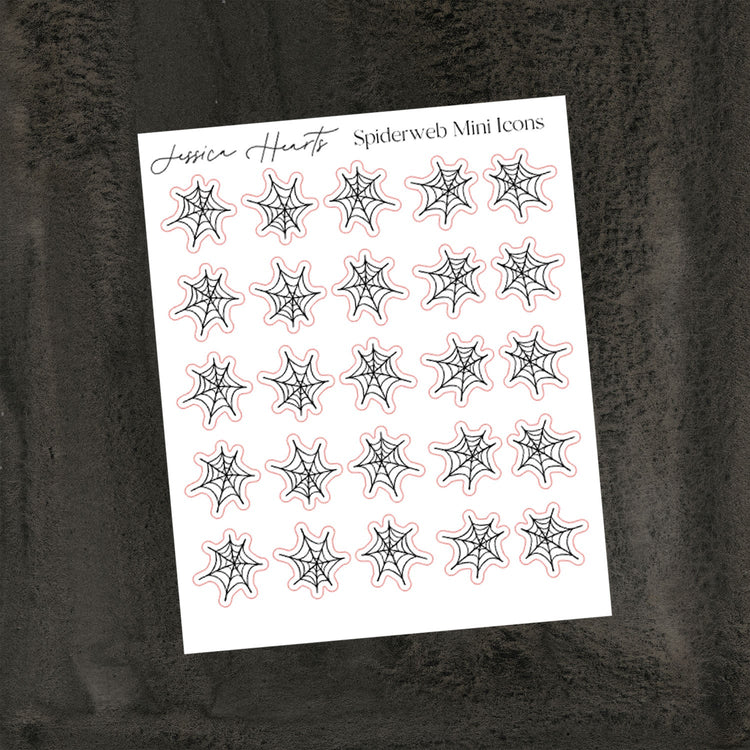 Spiderweb Mini Icon Sticker Sheet - Jessica Hearts
