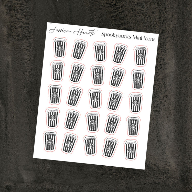 Spookybucks Mini Icon Sticker Sheet - Jessica Hearts