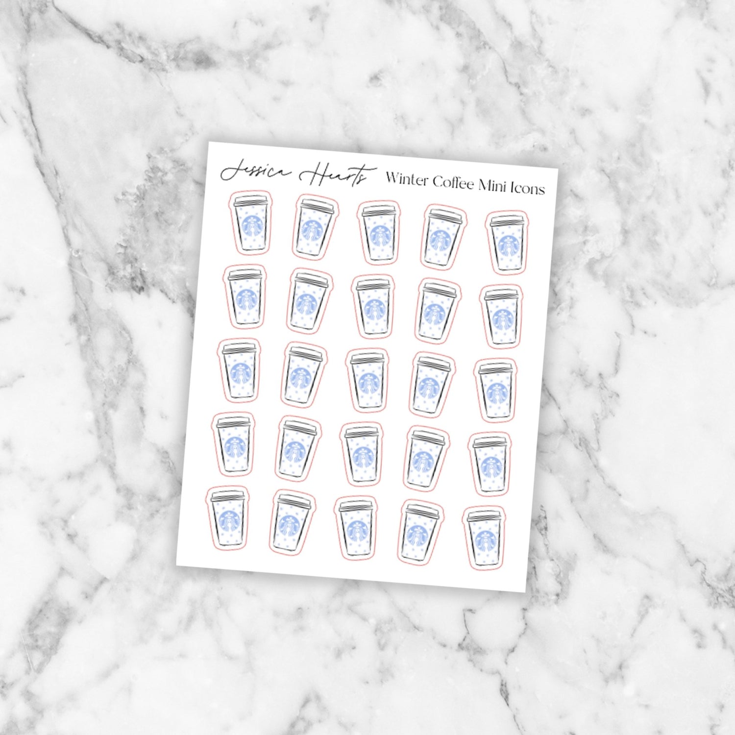 Winter Coffee Mini Icons - Jessica Hearts
