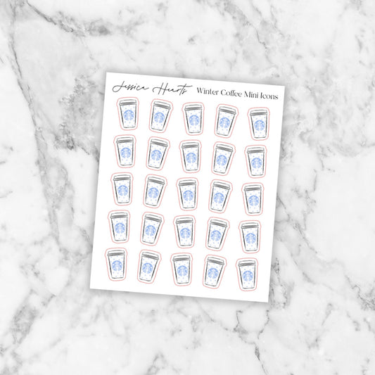 Winter Coffee Mini Icons - Jessica Hearts